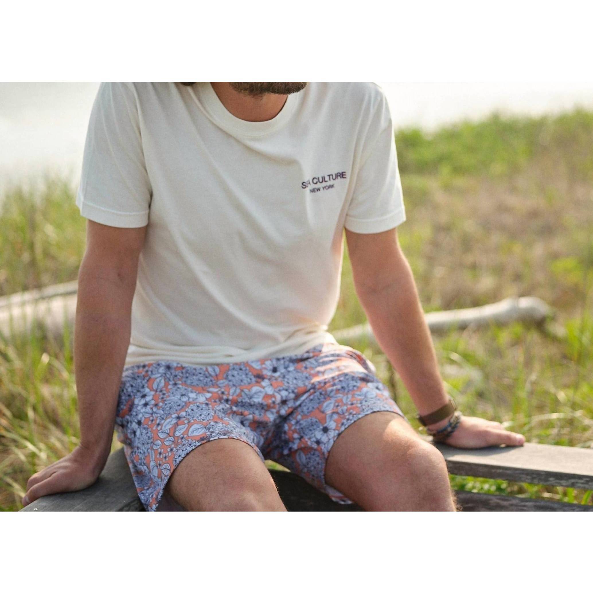 New Sea Culture Riviera Swim Trunk In Orange Floral